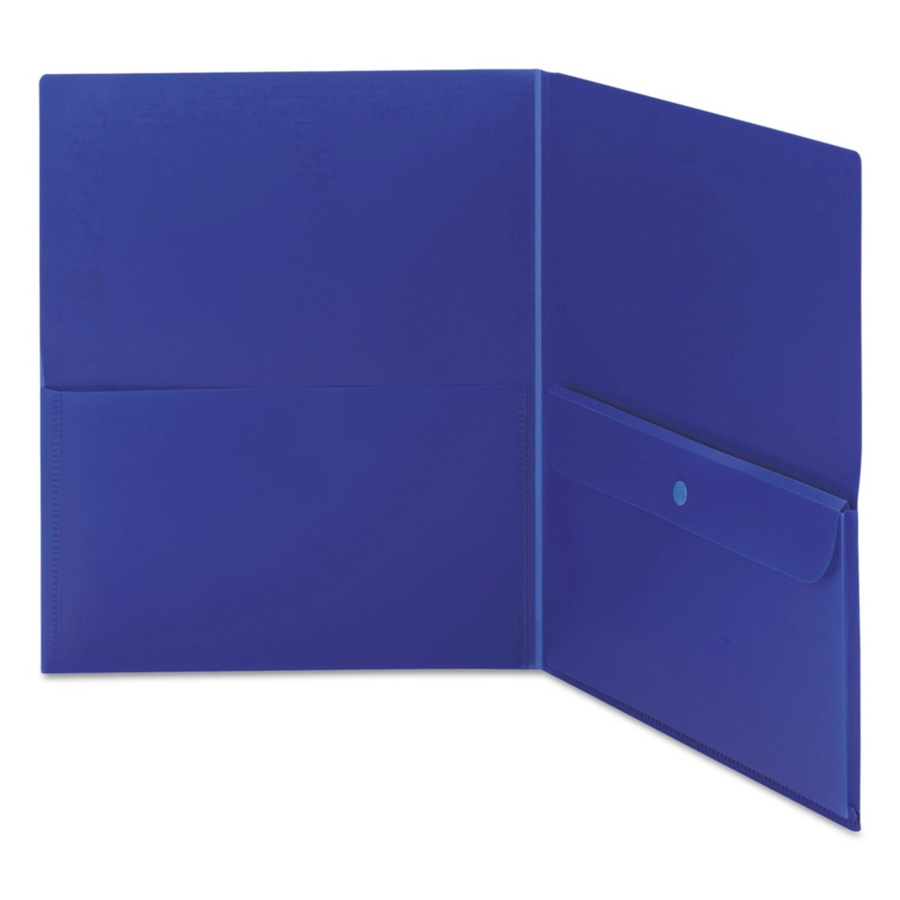 Smead 11 in. x 8.5 in. Poly 2-Pocket Folder with Security Pocket - Blue (5/Pack)